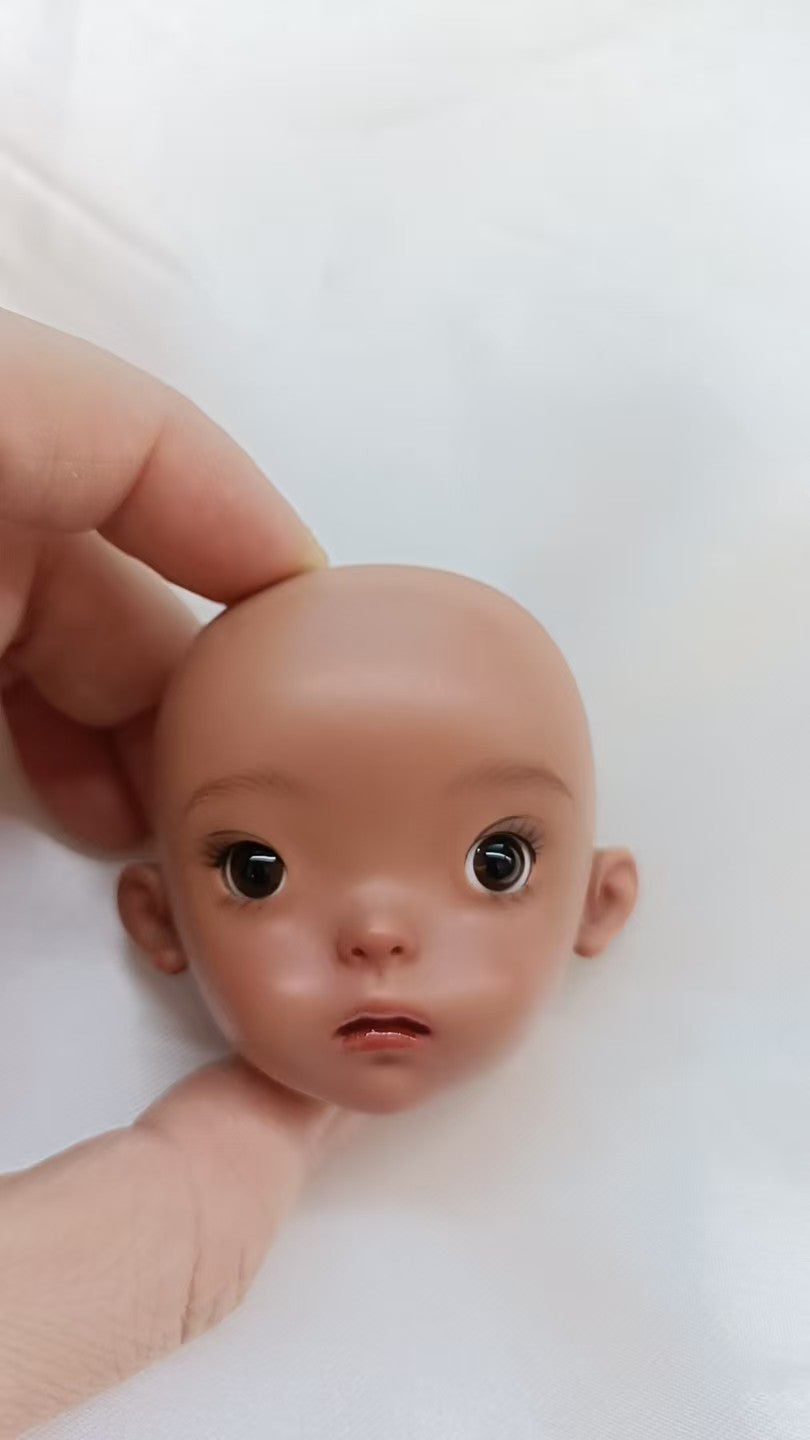 Landoudou 1/6 BJD Doll with Face Makeup Eyes Dark Tan Skin Girl Resin Jointed