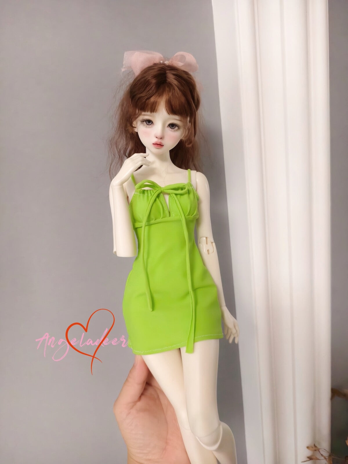 1/4 Puyoo 1/3 IP SID EID BJD Clothes Doll Outfit Sling Short Dress Light Green-