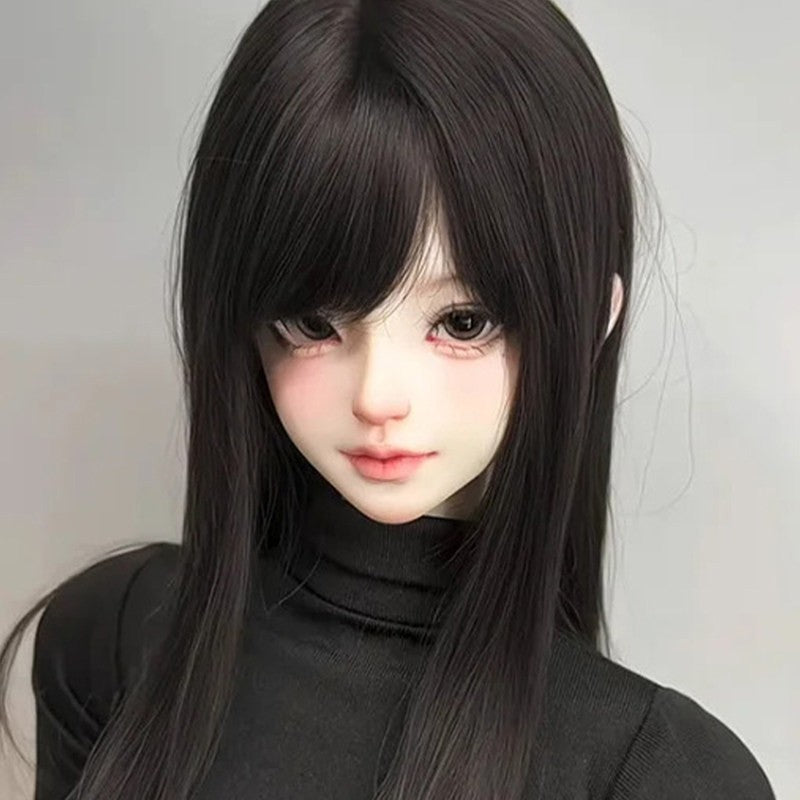 1/3 BJD Doll Resin Ball Jointed Body Face Makeup Long Dress Wig Queen Girl -