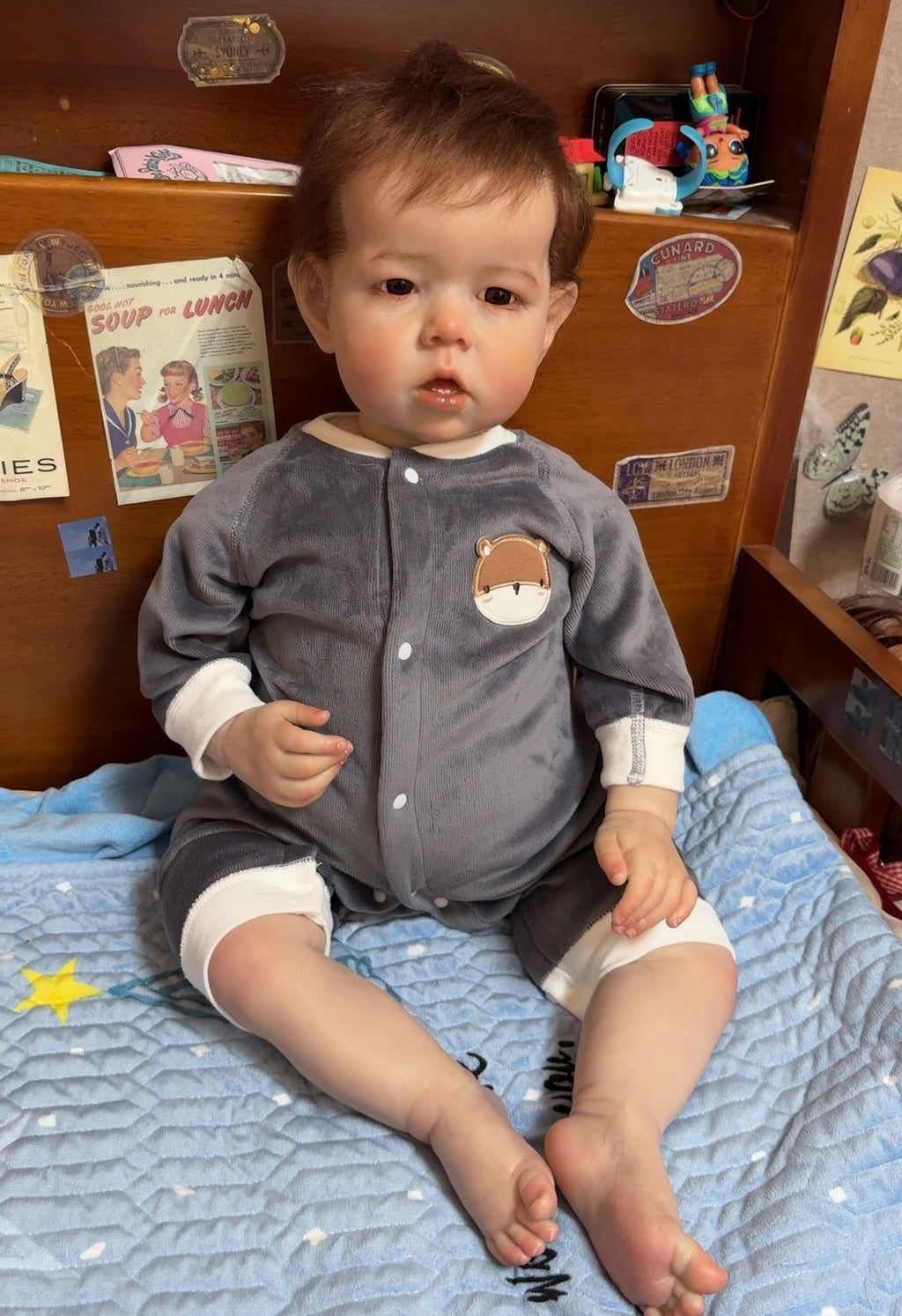 Custom Made Reborn Baby Lifelike 28In Reborn Baby Doll Toddler Boy Liam Hand-Rooted Mohair Kids Toy Gift-