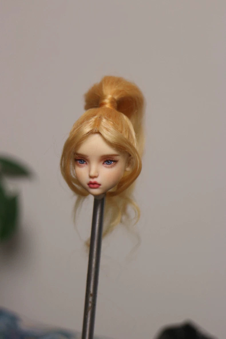 1/4 1/6 SD 10-12cm Head Circ BJD Doll Long Wig Curly Hair Ponytail Popovy Sister