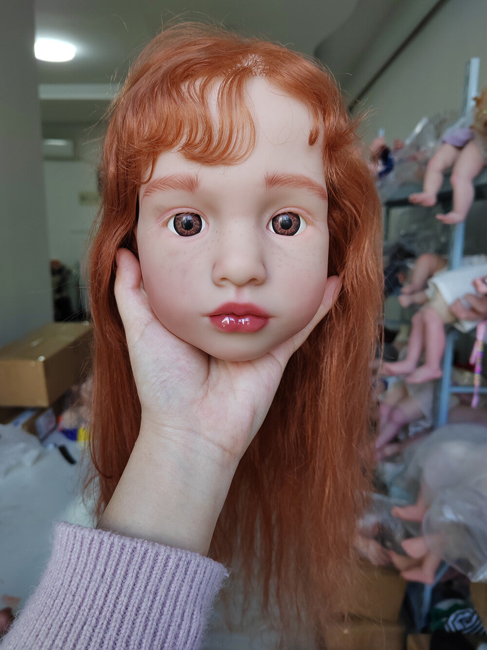 40in Painted Reborn Doll Kit Aloenka Toddler Girl Unassembled long Hair Girl Toy