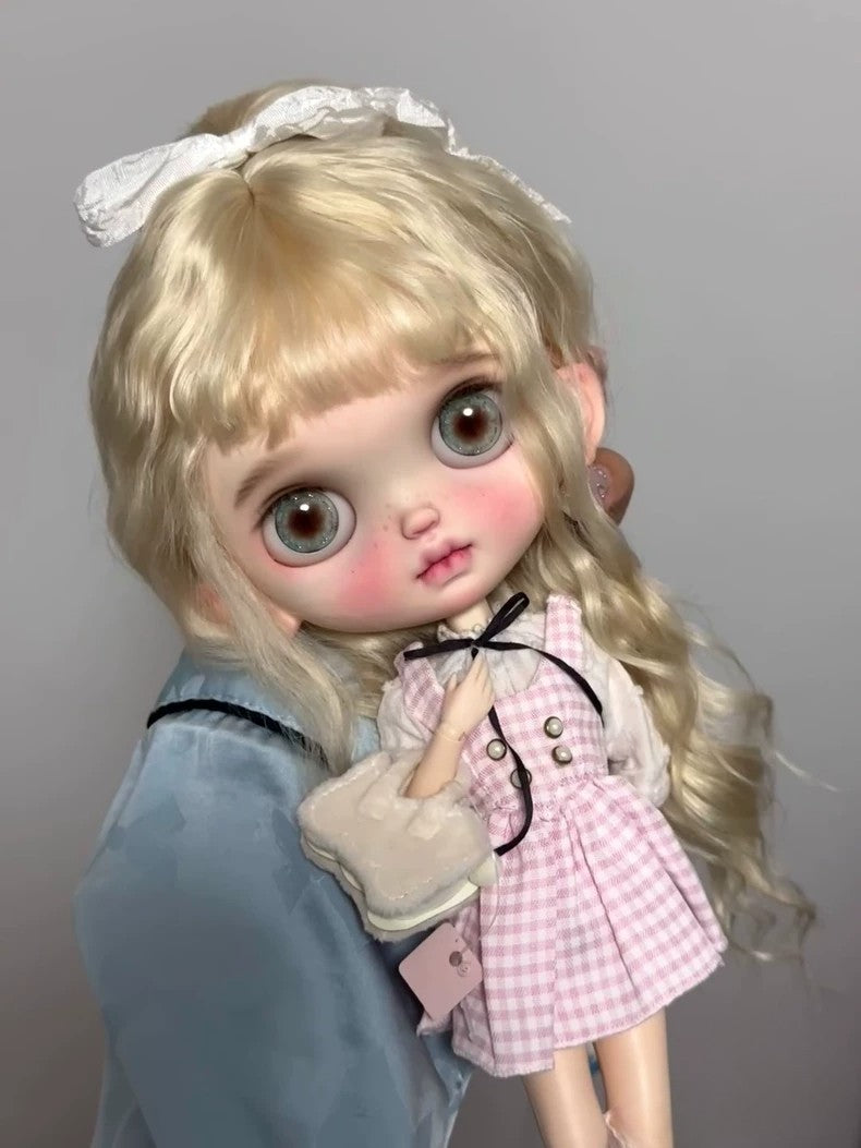 1/6 BJD Blythe Doll Wigs Landazz Hair Long Wavy Wig Soft Mohair Handmade DIY Toy