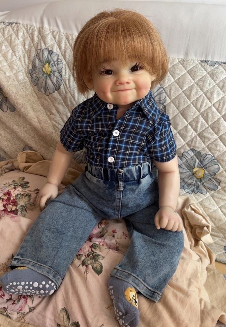 Custom Made 28inch Realistic Reborn Doll Raya Hand-Rooted Hair Toddler Boy Soft Vinyl Girl's Gift