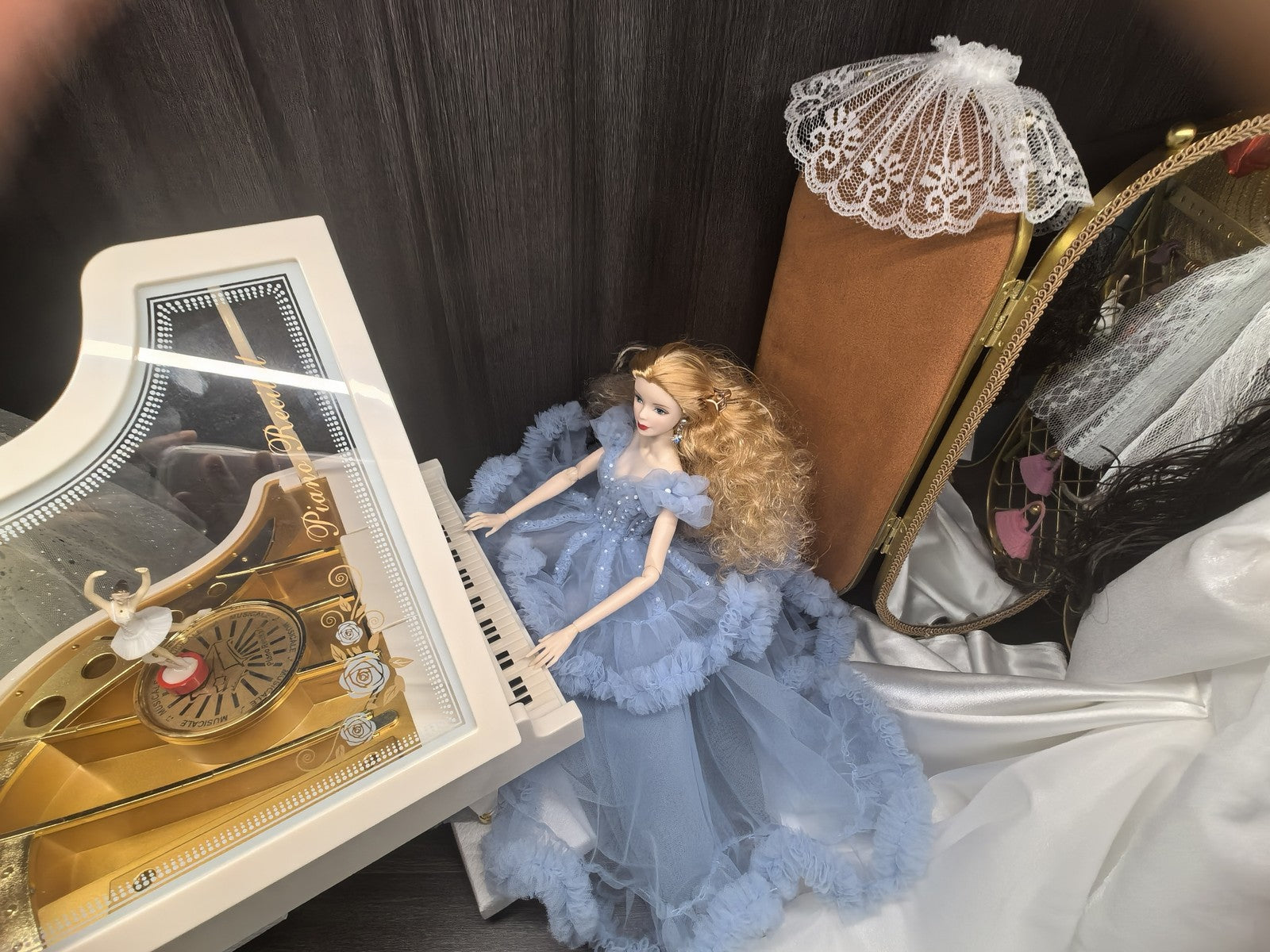 BJD Doll Clothes Blue Palace Veil Evening Dress For 1/6 Blythe BJD Doll OB24 22