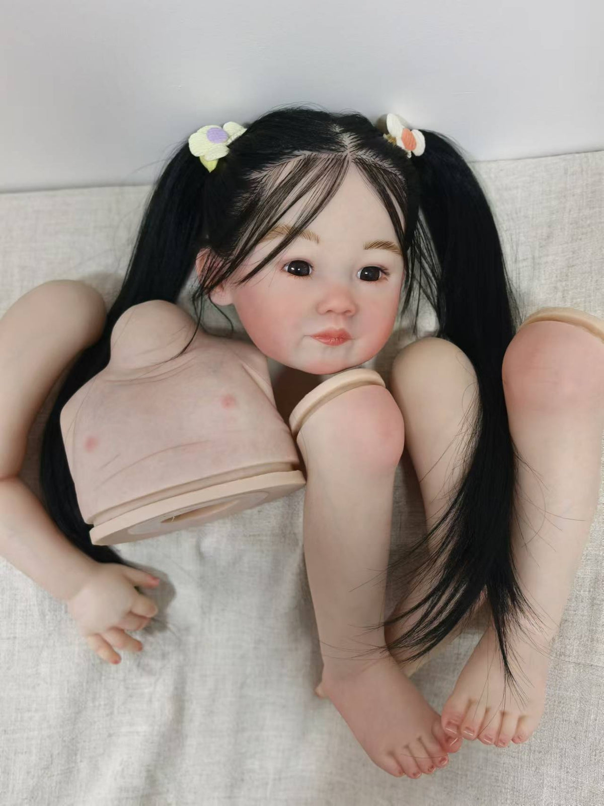 Cutsom Made Artist Genesis  Painted Reborn Baby Doll 30in Kit Rooted Hair Toddler Girl Vinyl Unassembled Toy