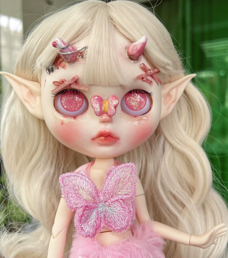 Handmade Custom Blythe Doll With Outfits Wig Horns Fantasy Girl 1/6 Doll BJD Toy
