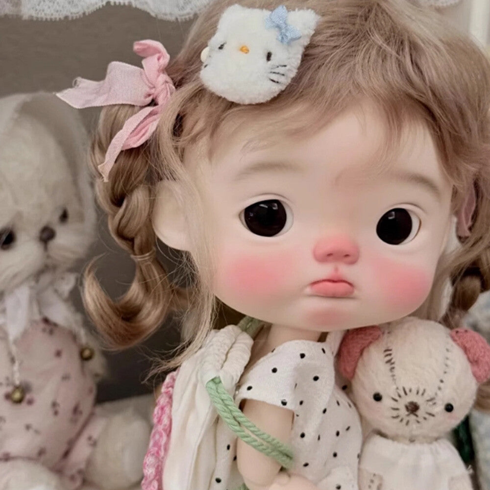 Joint Resin 1/8 BJD Doll Nude Toy Aggrieved Emoji Face Makeup Girl Handmade Gift