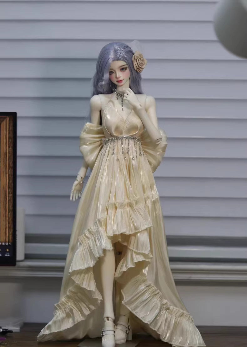 New Long Evening Dress Doll Clothes for 1/3 1/4 BJD Doll French Style Girl Women