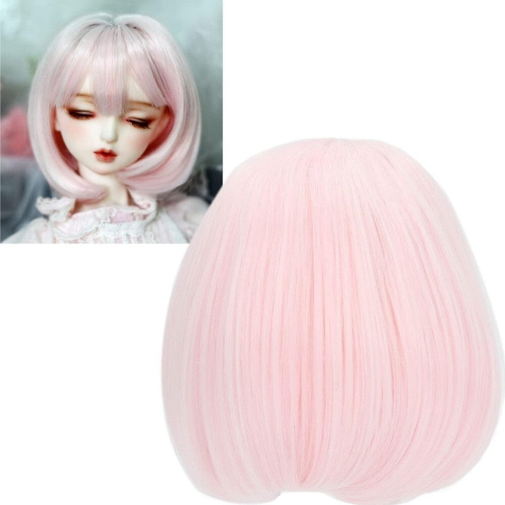 New 1/6 1/4 1/3 BJD SD Doll Short Wig Soft with Neat Bang Ball Jointed Doll Hair