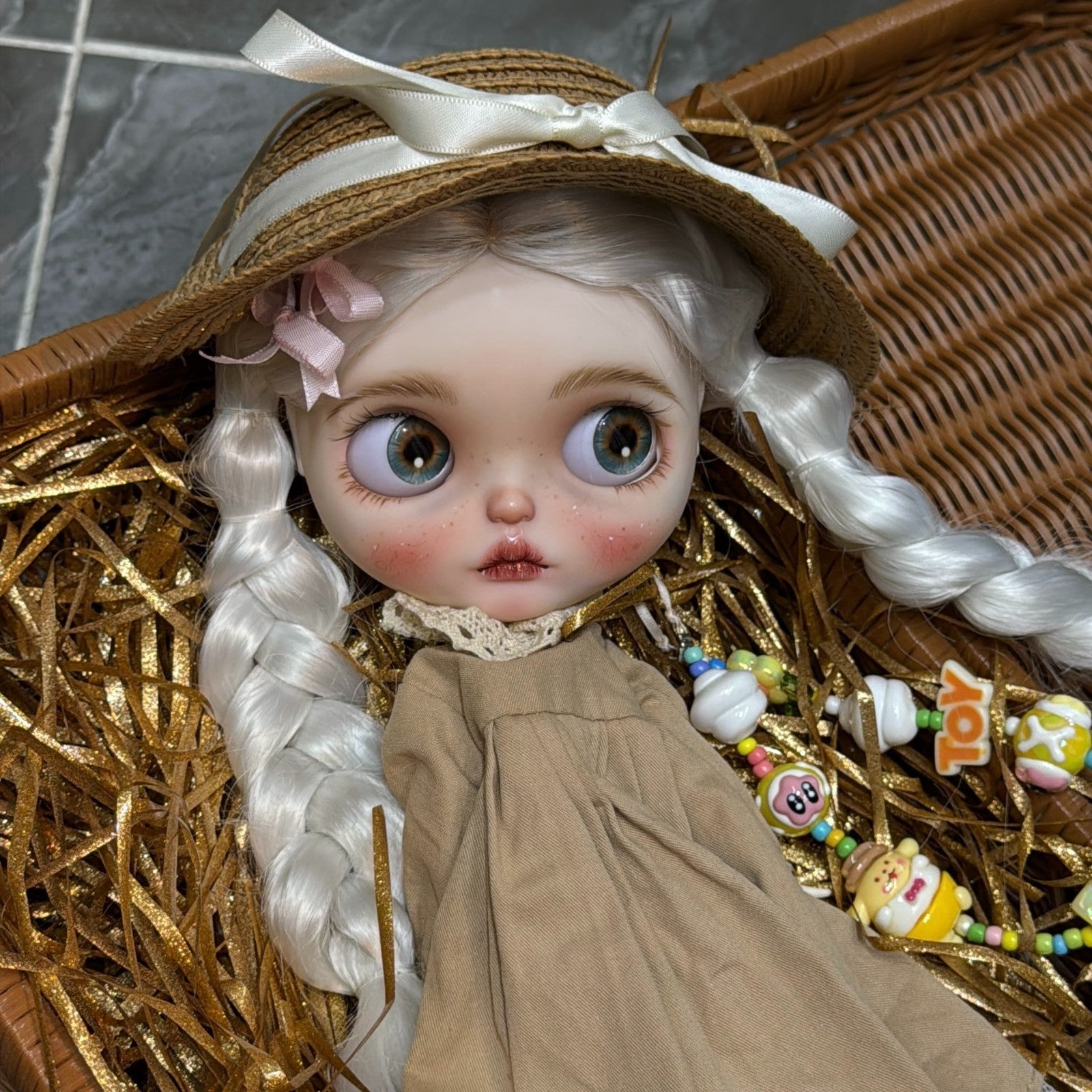 Full Set 1/6 Blythe Doll with Handmade Outfits + Wig OB24/OB22BJD Doll DIY Toys