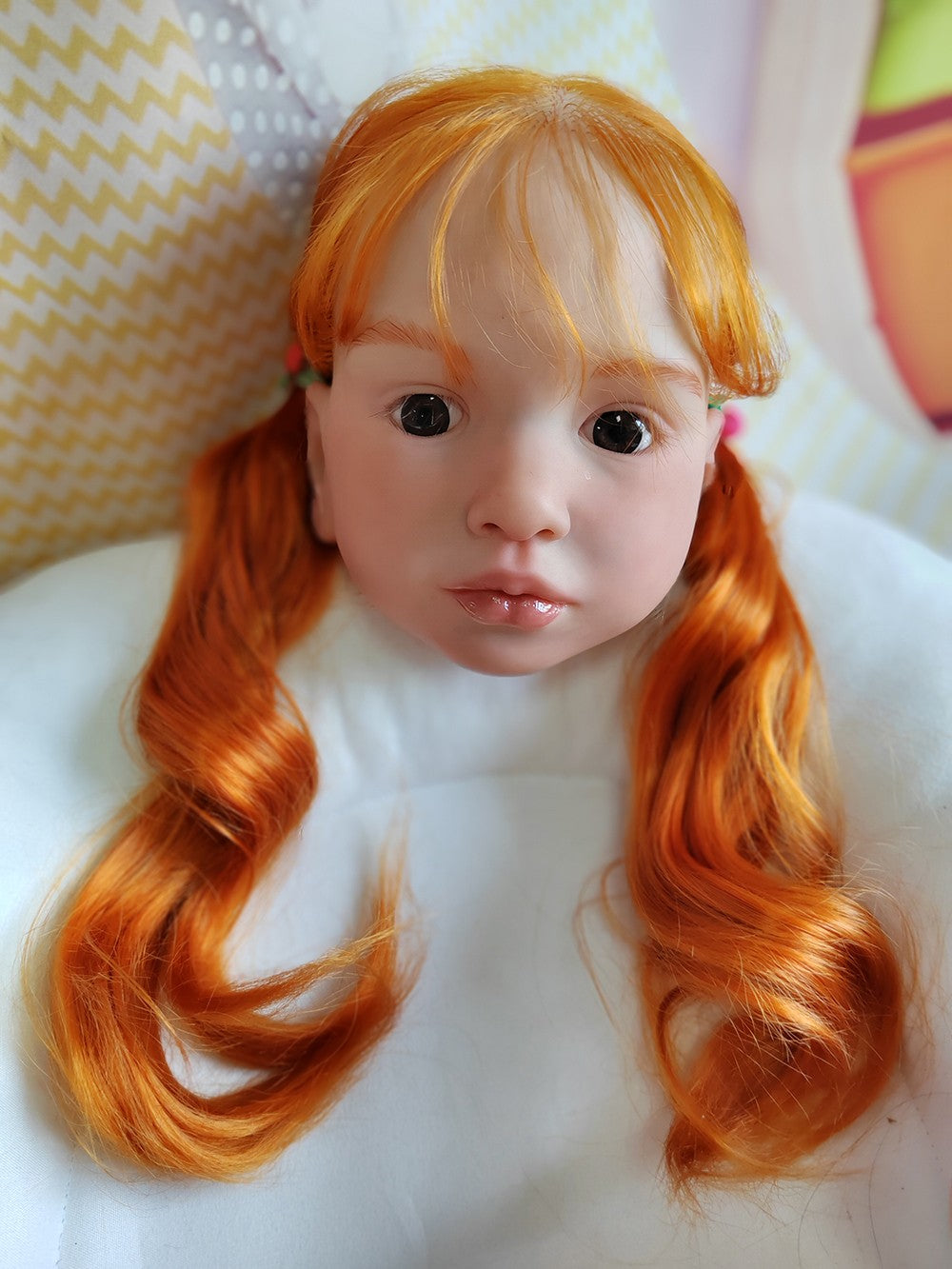 40inch Artist Painted Reborn Doll Kit Girl Toddler Hand-Rooted Orange Hair Toys