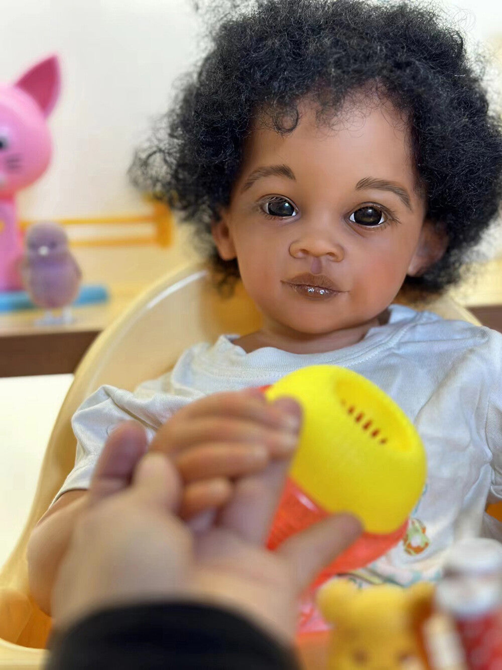 Custom Made Artist Genesis Painted 30" Realistic African Toddler Boy Girl Reborn Baby Doll Handmade Short Hair Gift