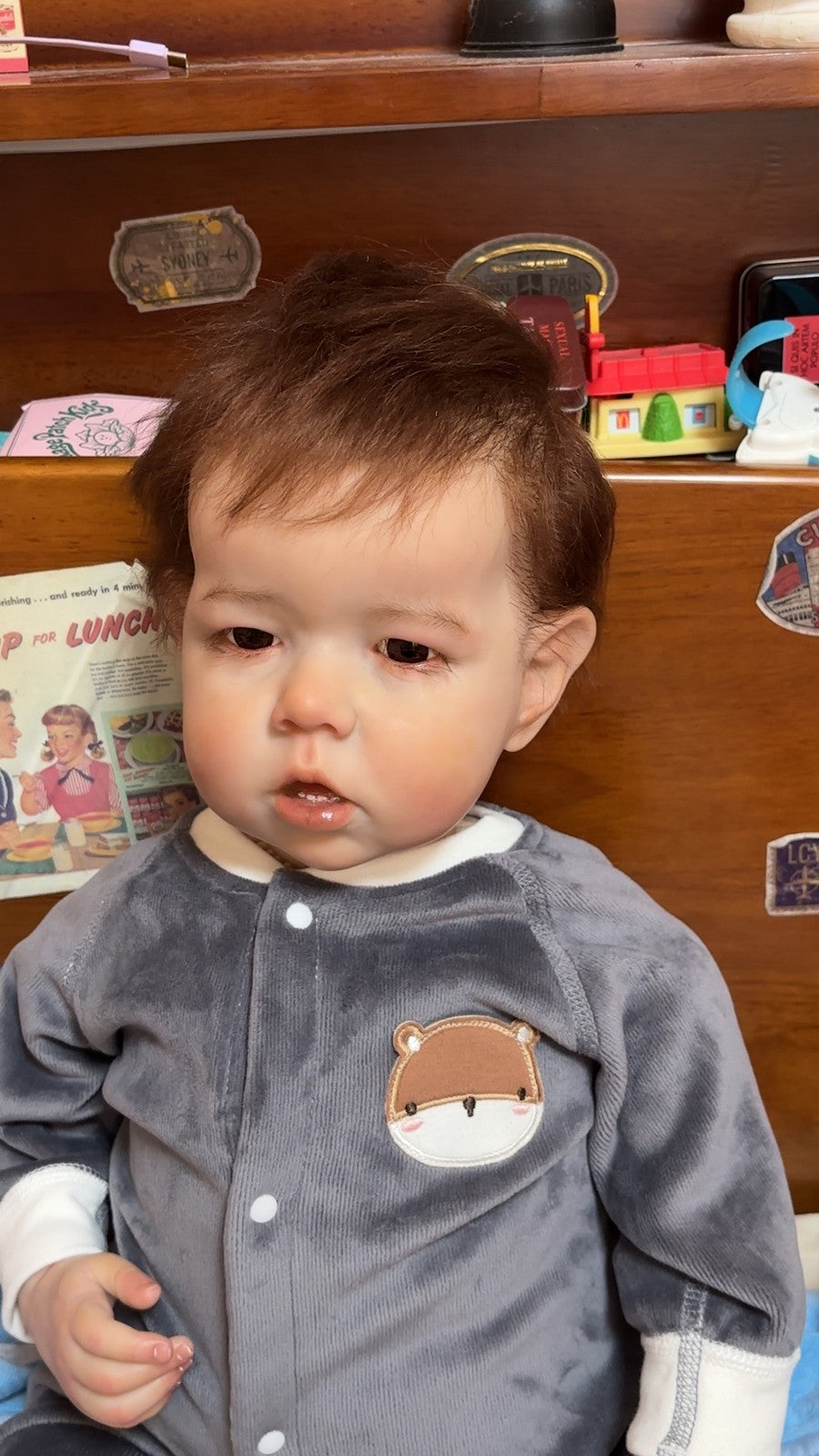 Custom Made Reborn Baby Lifelike 28In Reborn Baby Doll Toddler Boy Liam Hand-Rooted Mohair Kids Toy Gift-