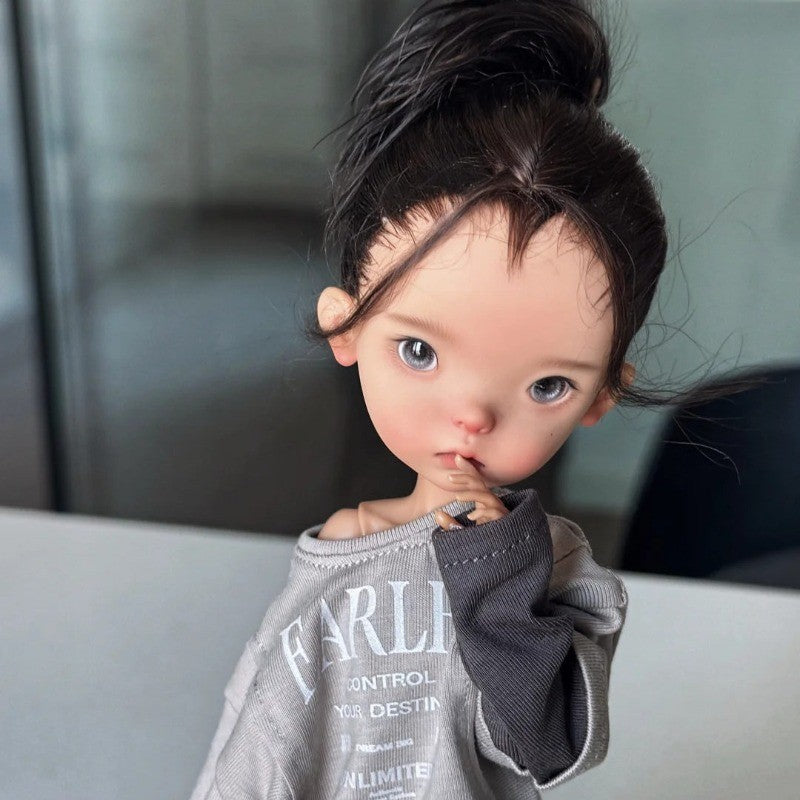 1/6 Landoudou Resin Bare Body BJD Doll Playful Girl Face Makeup Eyes Collect Toy