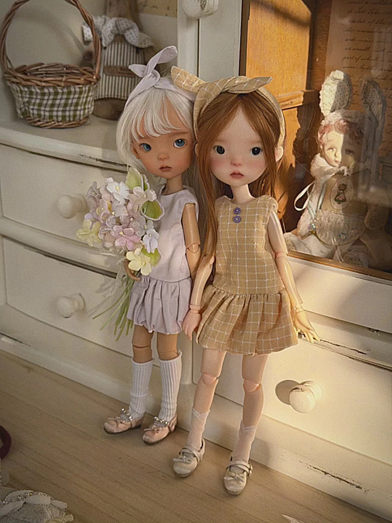 Full Set BJD Doll 1/6 Clothes Wig Face Makeup Eyes Resin Landoudou Girl Toy Gift