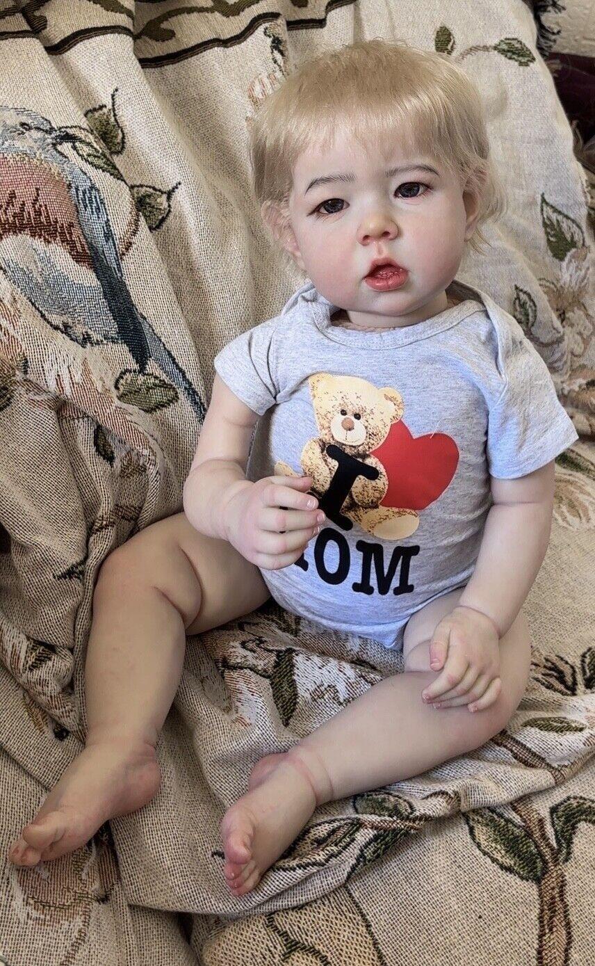 Custom Made 28" Liam Realistic Reborn Baby Doll Liam Hand-Rooted Mohair Toddler Boy Art Toys Gift