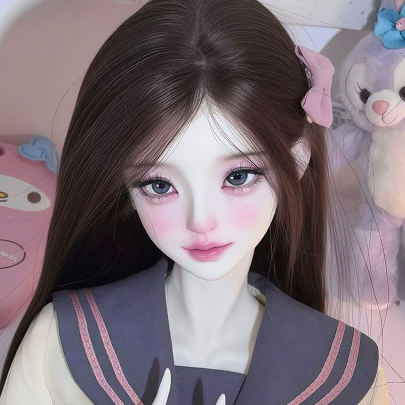 Hand-Drawn Face Makeup Eyes 1/3 Full set resin Bare Body BJD Doll Girl DIY Toy-