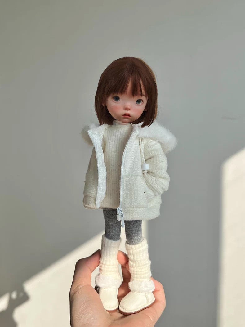 Full Set BJD Doll 1/6 Face Makeup + Wig +Clothes Shoes Landoudou Girl Women Gift