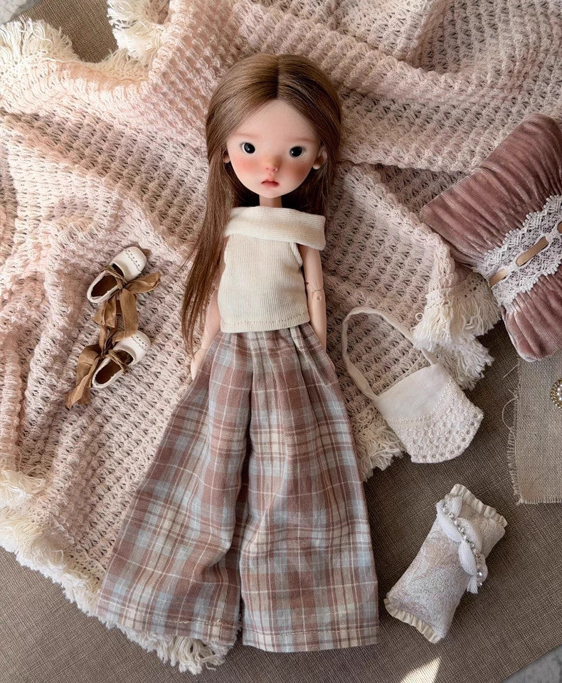 Full Set BJD Doll 1/6 Face Makeup Wig Clothes Shoes Landoudou Girl Handmade Gift