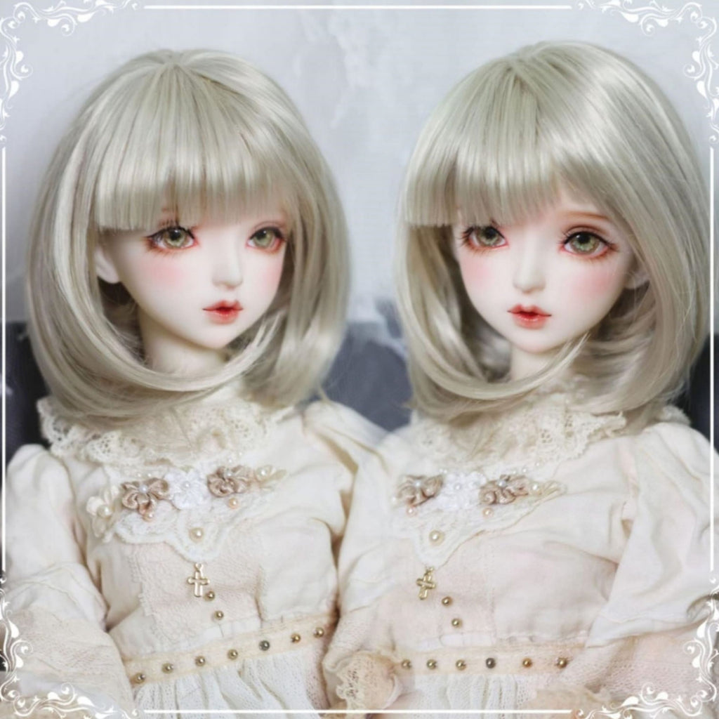 New 1/6 1/4 1/3 BJD SD Doll Short Wig Soft with Neat Bang Ball Jointed Doll Hair