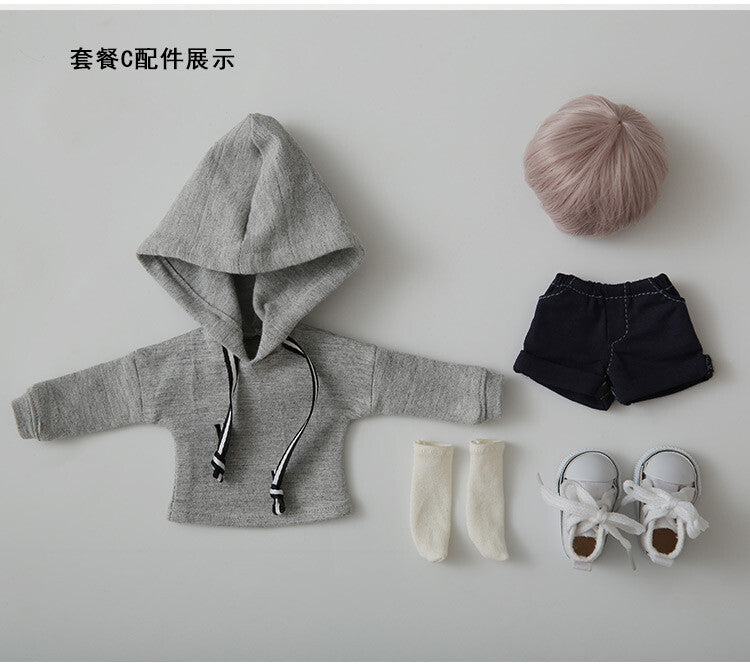 BJD 1/6 Mini SD Doll Resin Boy Free Face Make up + Eyes Wig Clothes TOY FULL SET-
