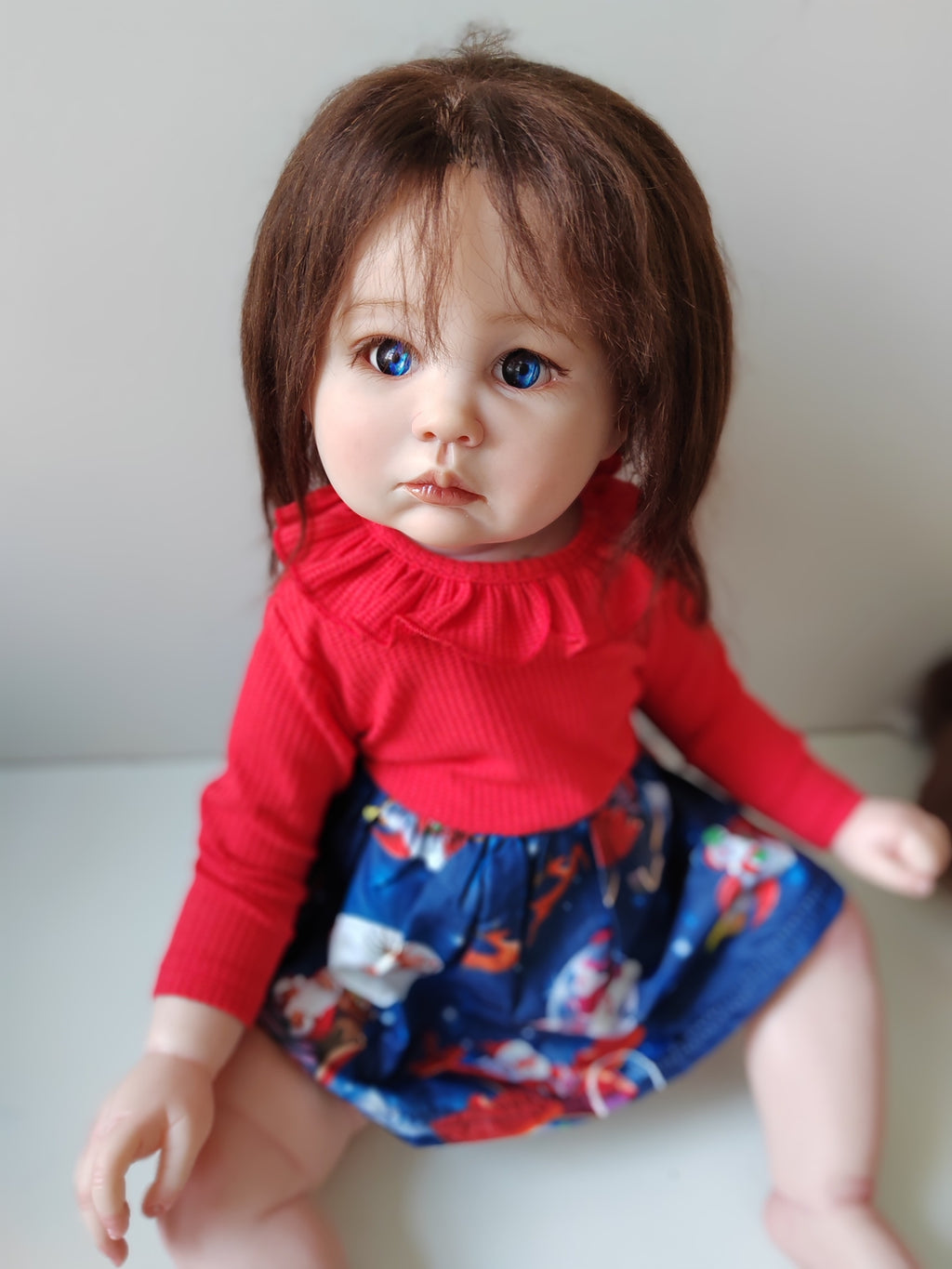 28inch Lifelike Girl Toddler Reborn Baby Doll Rooted Mohair Shiny Eyes XMAS GIFT