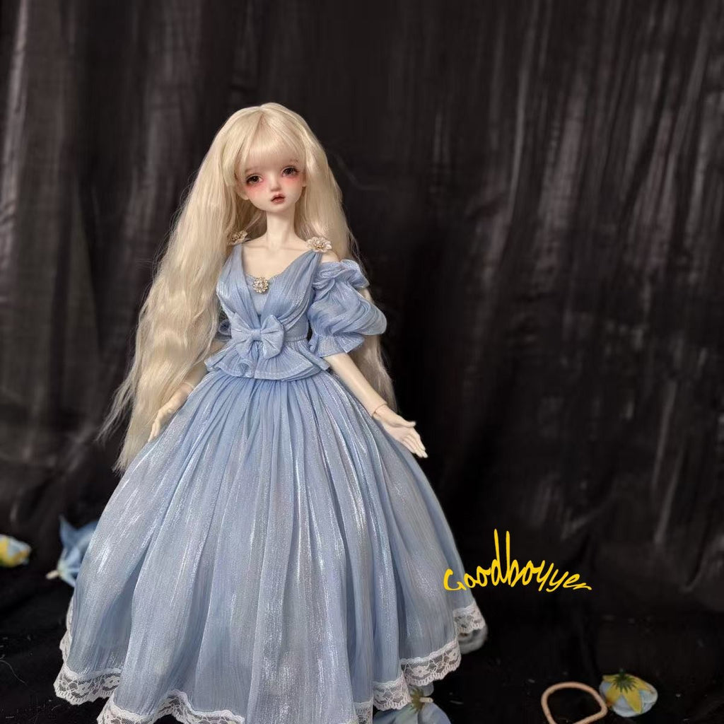 Sky Blue Lolita Long Dress Top + Skirt Clothes for 1/4 MSD BJD Doll DIKA AOD AF