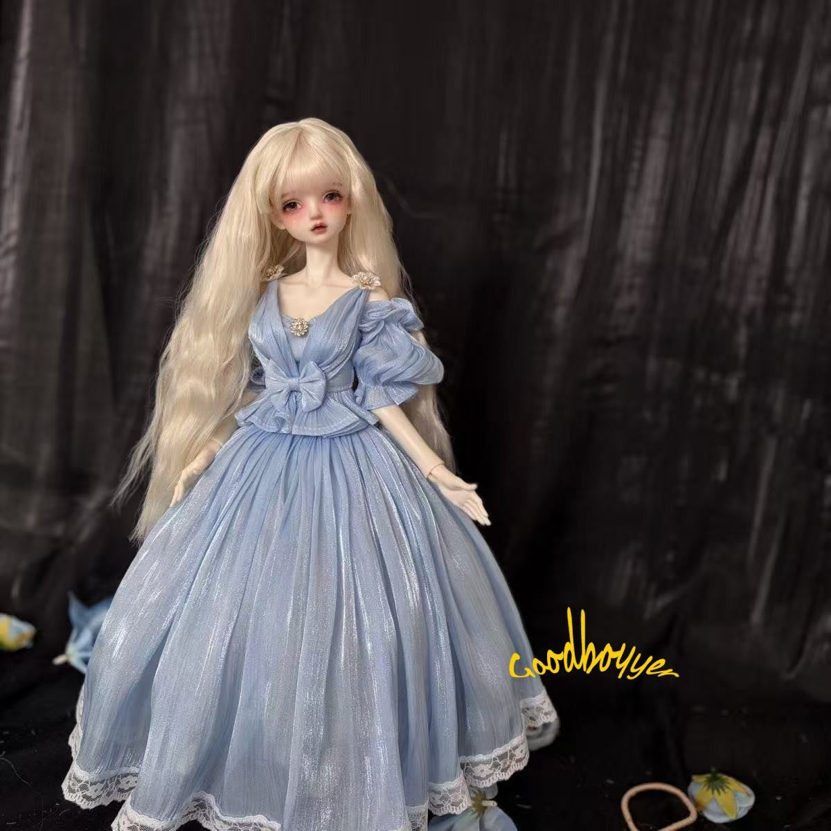 Sky Blue Lolita Long Dress Top + Skirt Clothes for 1/4 MSD BJD Doll DIKA AOD AF