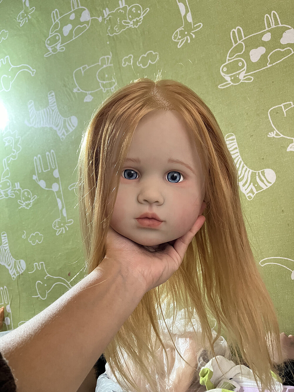 30Inch Painted Reborn Baby Doll Kit Rooted Hair Unassembled Toddler Girl Gifts-