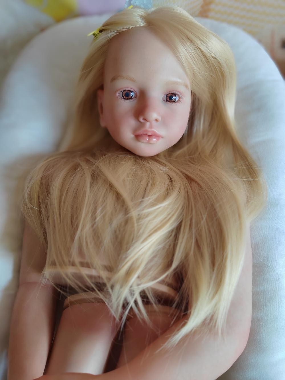 40inch Toddler Reborn Doll Kit Aloenka Painted Girl Hand-Rooted Blonde Hair Gift