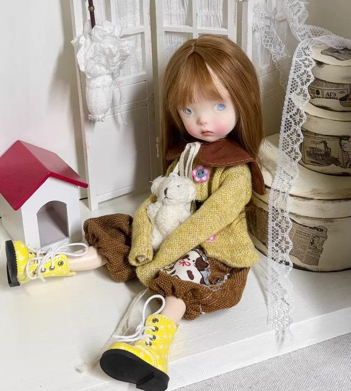 Full Set BJD Doll 1/6 Landoudou Face Make UP Wig Clothes Outfits Shoes Girl Gift