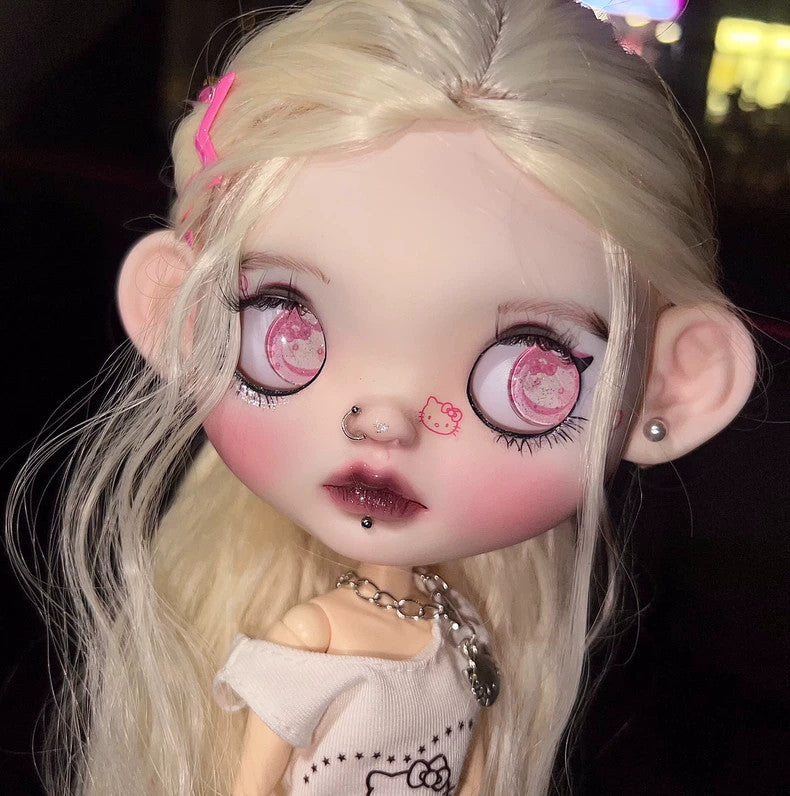 1/6 Custom Blythe Doll With Outfits + Hair Earrings Girl Doll BJD Handmade Gifts