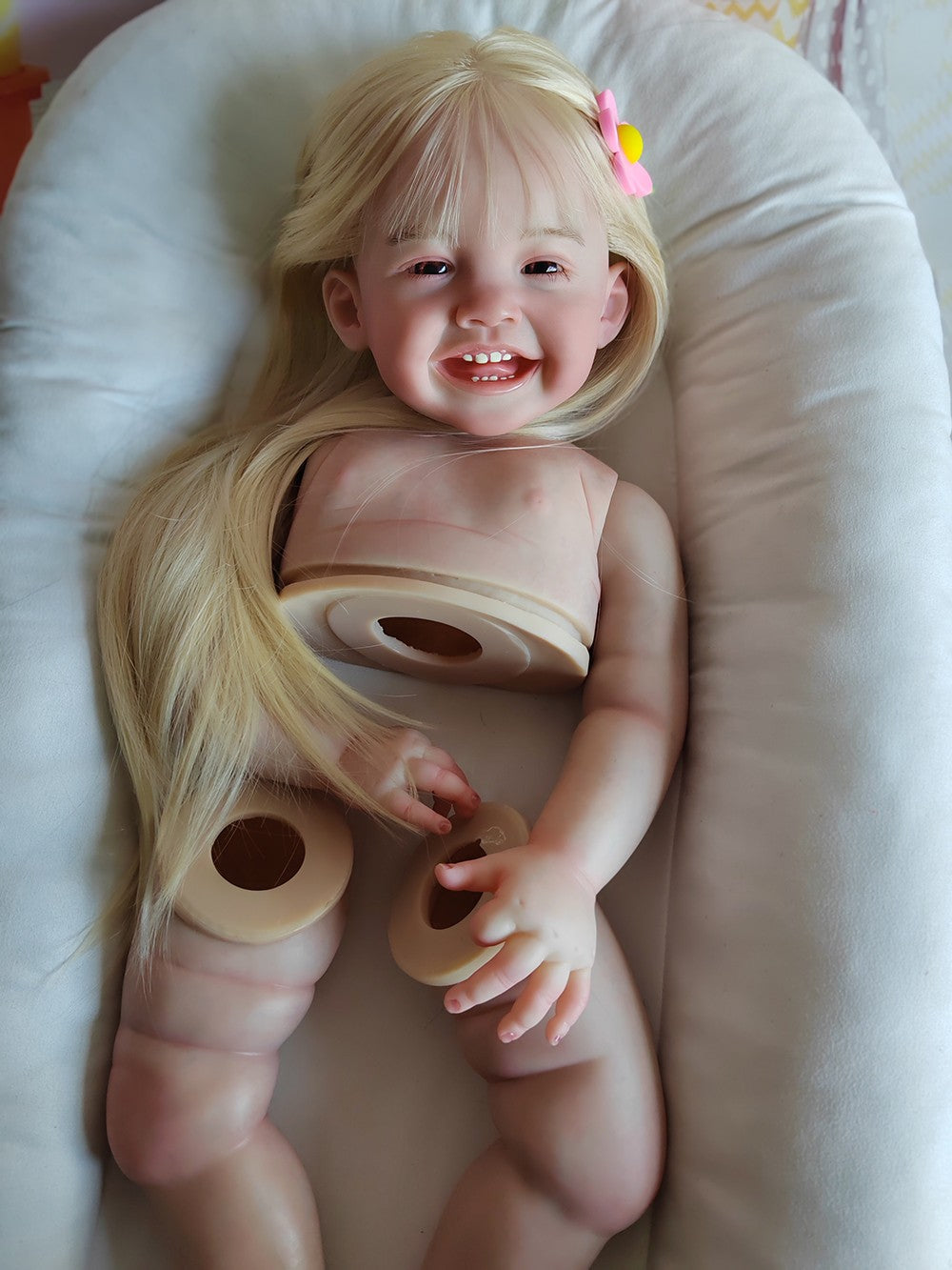 Custom Made 28inch Artist Painted Reborn Doll  Mila Kit Lifelike Girl Hand-Rooted Blonde Hair Gift