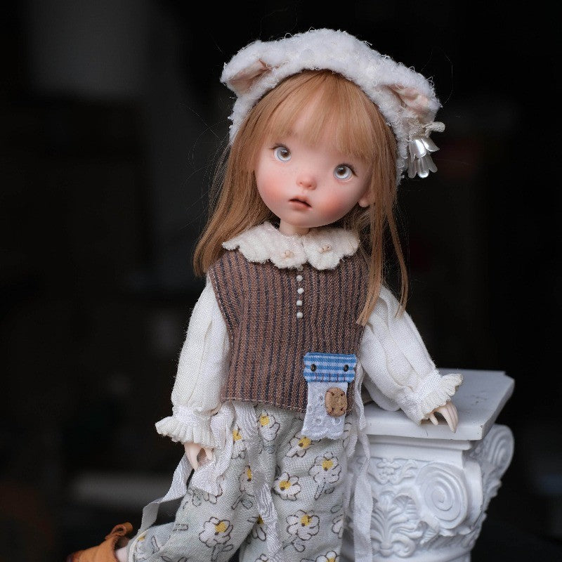 Landoudou 1/6 BJD Doll Girl Resin Jointed Body Head+ Eyes + Face Handpainted Toy