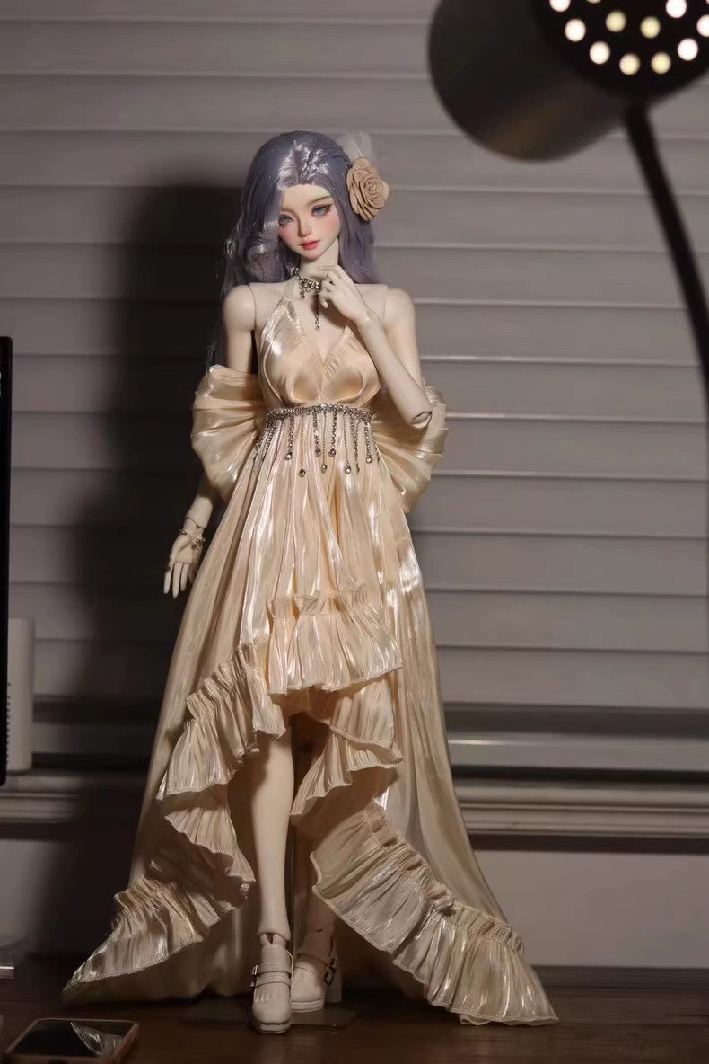 New Long Evening Dress Doll Clothes for 1/3 1/4 BJD Doll French Style Girl Women