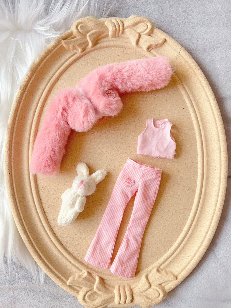 Blythe Doll Clothes Set BJD Fur Coat Vest Tops Pants For 1/6 BJD Doll OB24 OB22