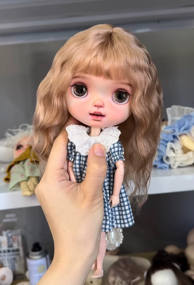 1/6 BJD Blythe Doll Wigs Landazz Hair Long Wavy Wig Soft Mohair Handmade DIY Toy