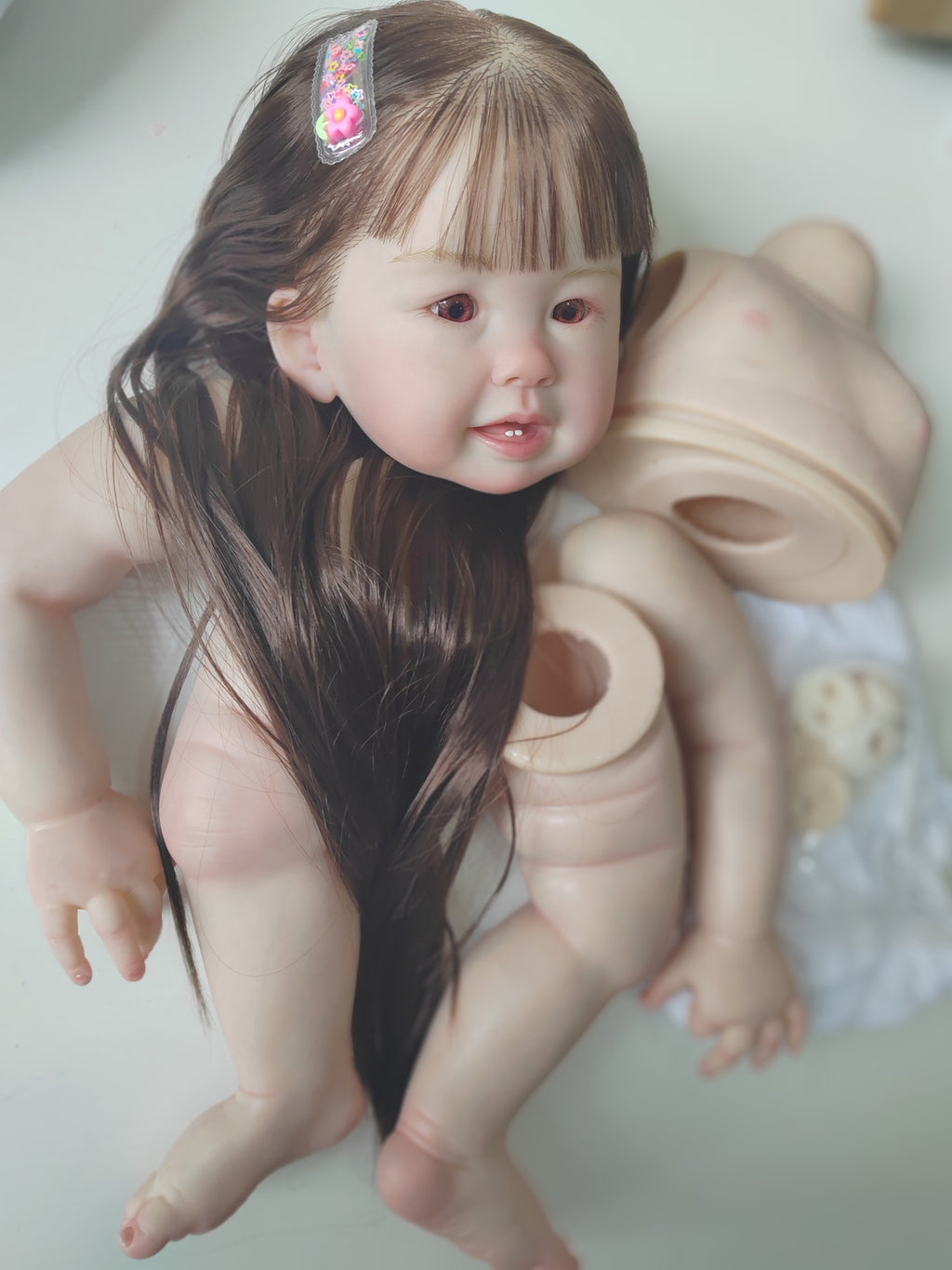 Custom Made Artist Genesis Painted 28" Girl Already Painted Reborn Doll Teegan  Kit Unassembled Toddler Rooted Hair DIY Toy