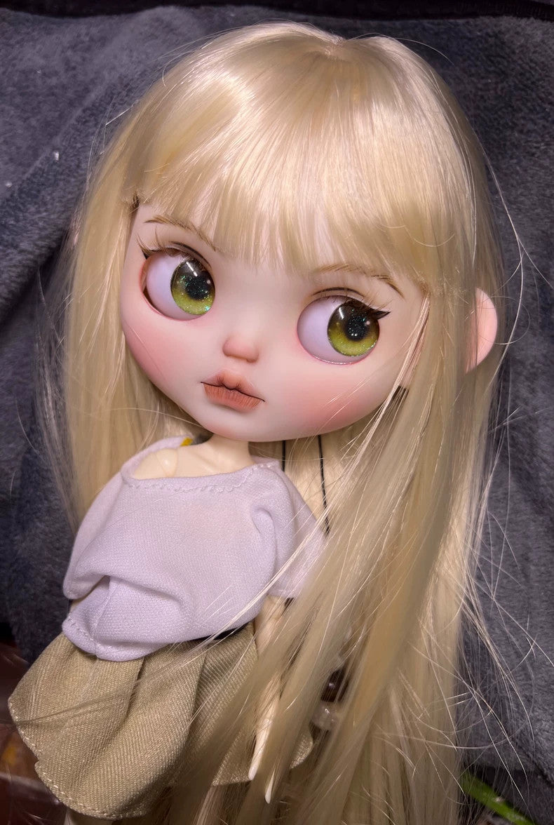 1/6 Blythe Doll Custom With Clothes Blonde Wig Girl YMY24 BJD Doll Handmade Gift