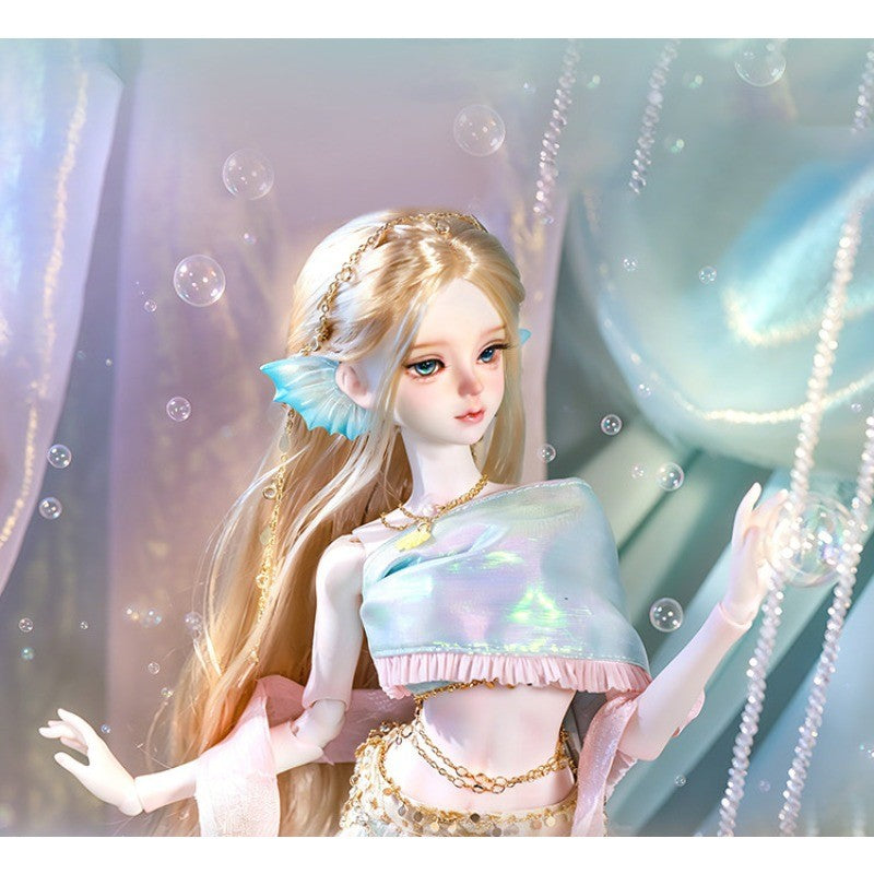 Full Set 1/4 Nude BJD Doll Resin Joint Mermaid Girl Exquisite Face Makeup Toy