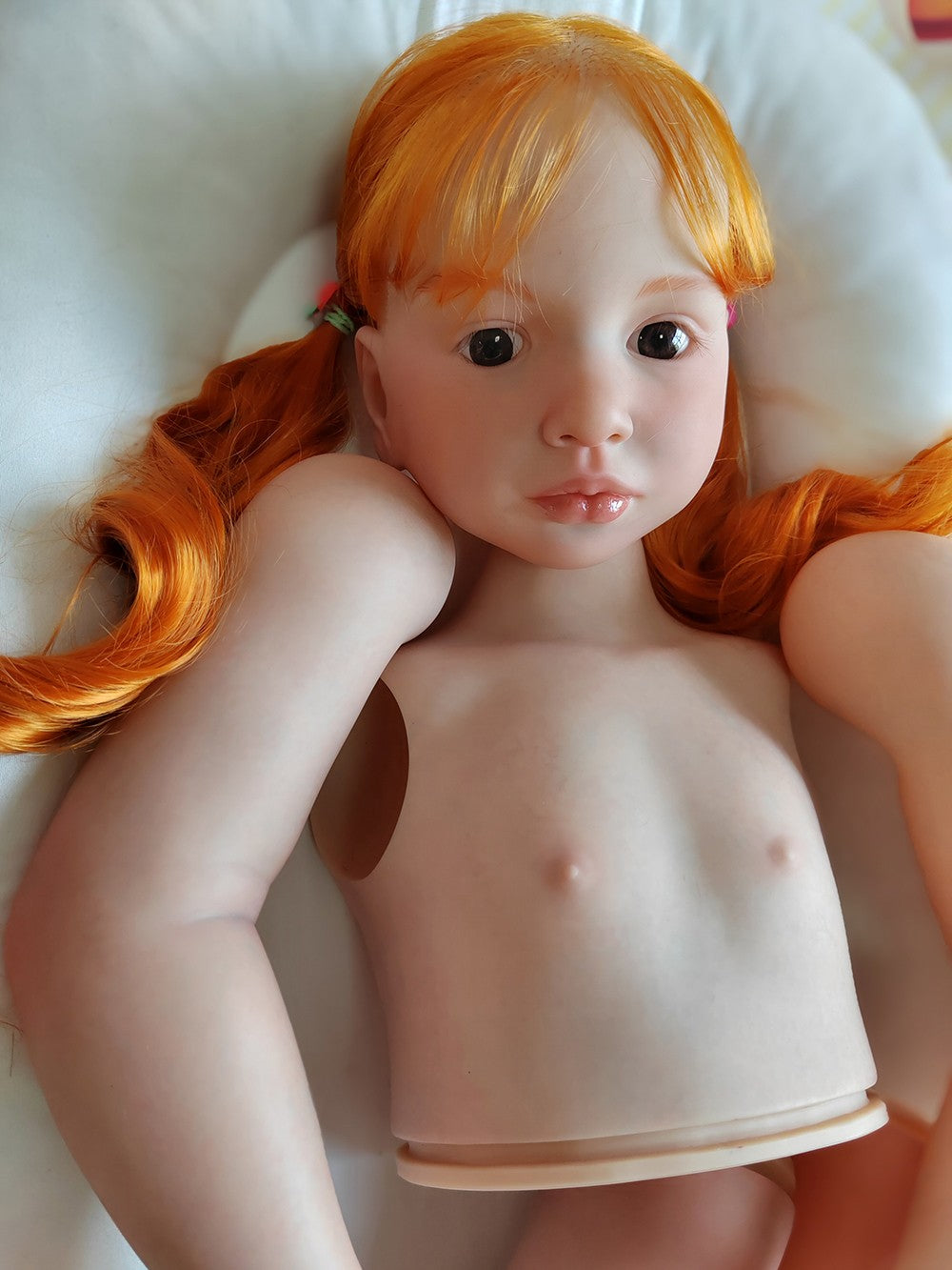 40inch Artist Painted Reborn Doll Kit Girl Toddler Hand-Rooted Orange Hair Toys