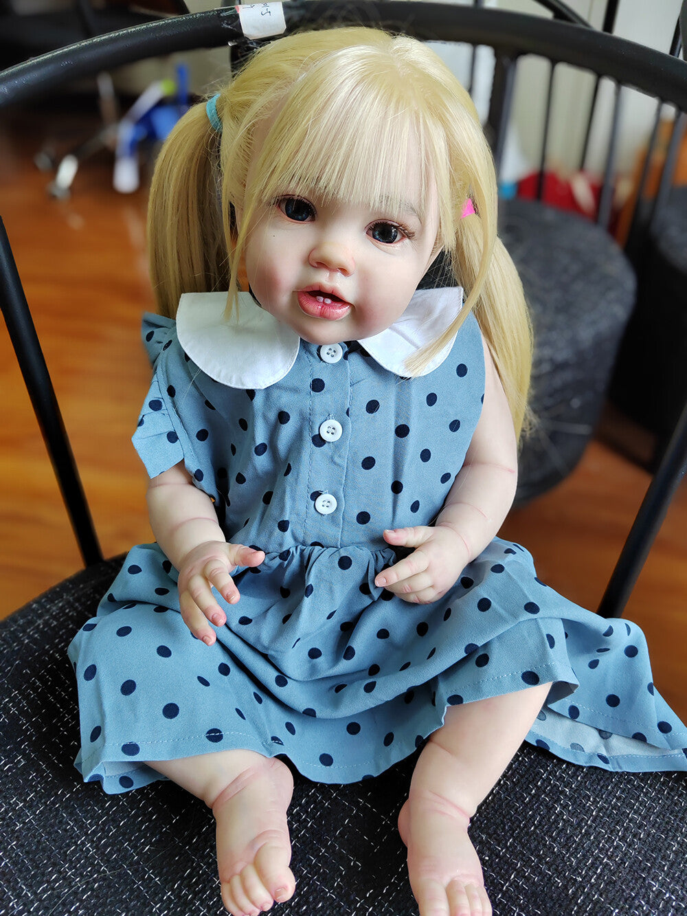 Custom Made 24inch Handmade Blonde Hair Real Toddler Girl Reborn Baby Doll Lottie Finished Doll
