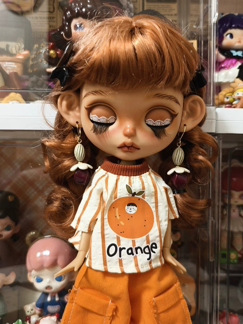 Handmade Custom Blythe Doll w/ Clothes Wig Eyes 1/6 BJD Dolls Tan Skin Girl Gift