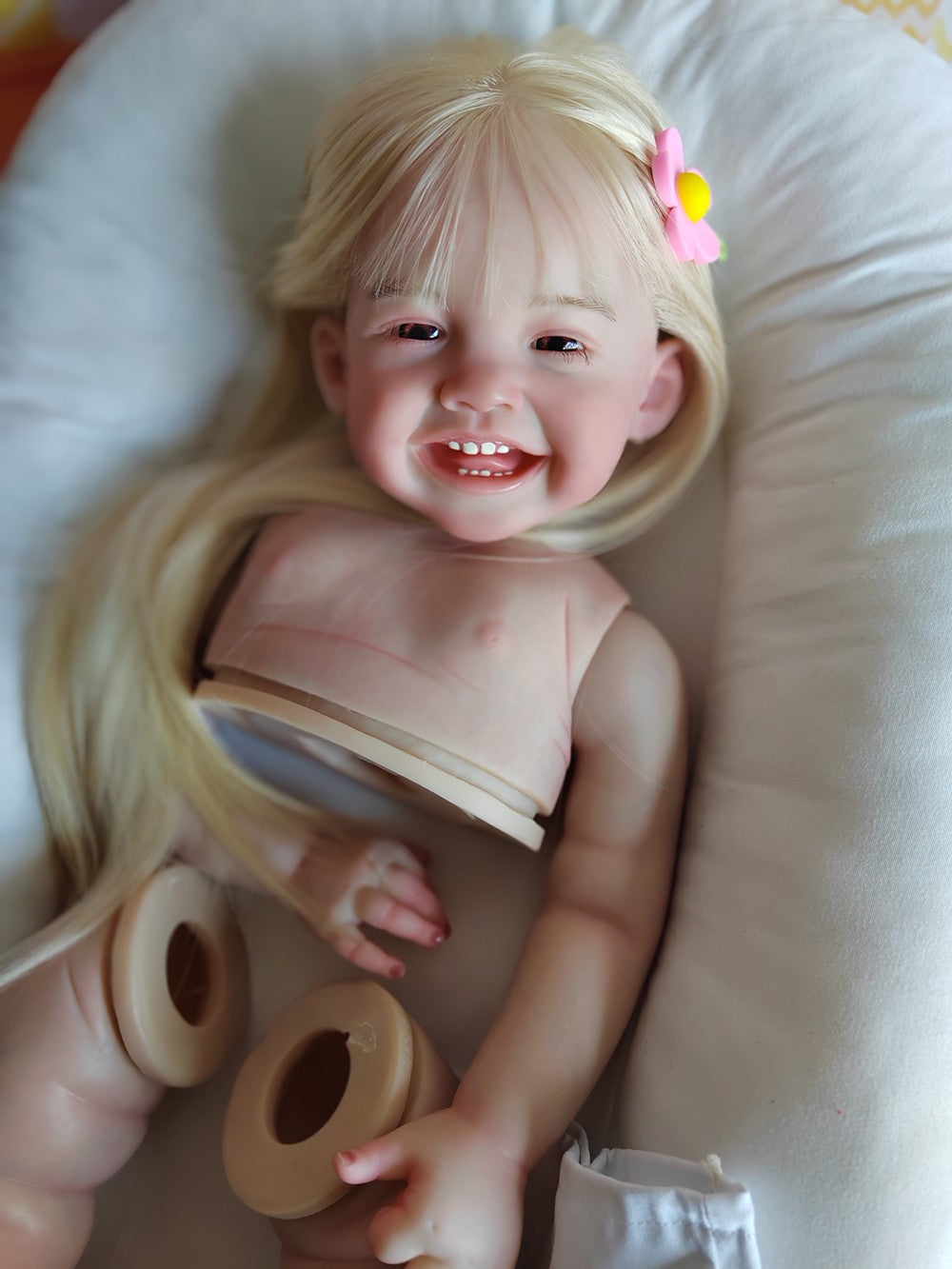 Custom Made 28inch Artist Painted Reborn Doll  Mila Kit Lifelike Girl Hand-Rooted Blonde Hair Gift