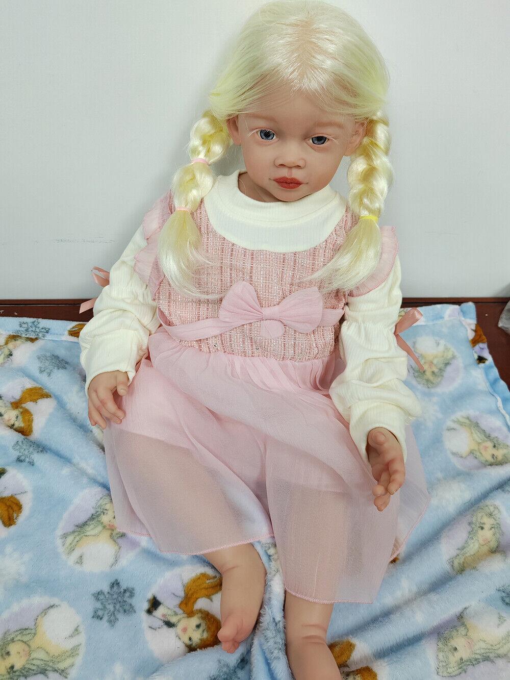 Custom Made 30" Finished Reborn Baby Doll Meili Rooted Hair Painted Toddler Girl Soft Vinyl Gifts