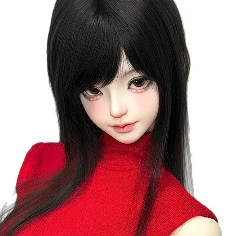 1/3 BJD Doll Resin Ball Jointed Body Face Makeup Long Dress Wig Queen Girl -