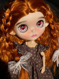 1/6 BJD Blythe Doll With Outfits Wig Eyes Freckles Girl Faceup Handmade DIY Toys
