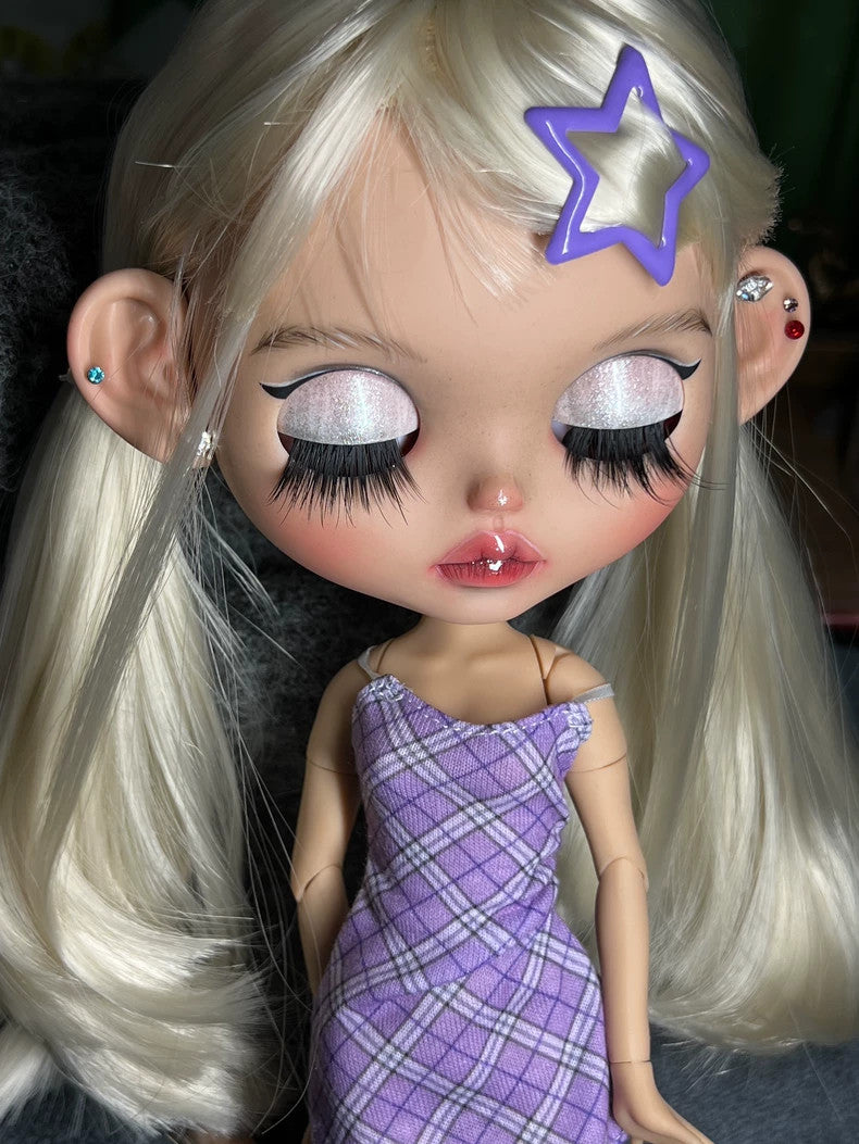 1/6 Blythe Doll Custom With Outfits Blonde Hair BJD Dolls Girl Handmade Toy Gift