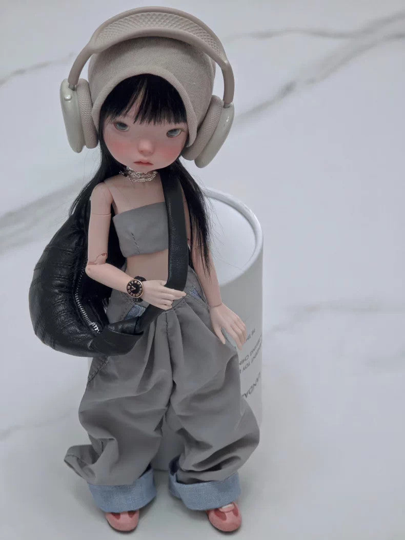 1/6 Full Set BJD Doll Jointed Face up Eyes Wig Clothes Landoudou Handmade Gift